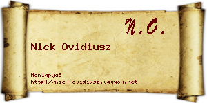 Nick Ovidiusz névjegykártya